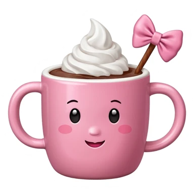 Cute pink hot coco mug with a bow on it sticker
