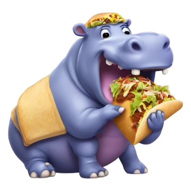 A hippo eating Taco Bell  sticker