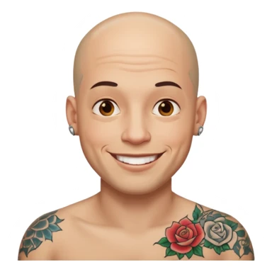 tatooed bald man  sticker