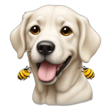 un chien qui marche ur une abeille sticker