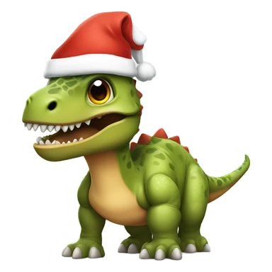 dinosaur in a santa hat sticker