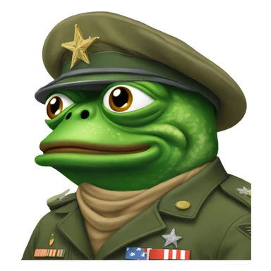 pepe wearing a military outfit sticker