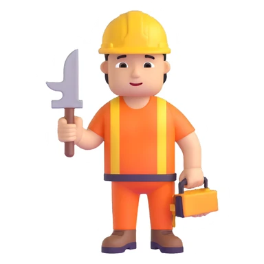 builder constructing himself, self-creation sticker