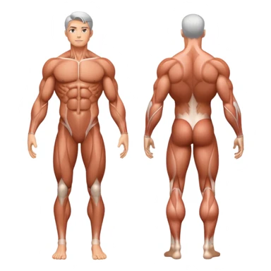 Full human body, anatomical figure, standing position sticker