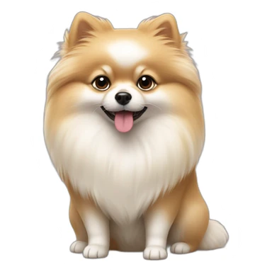 white pomeranian mommy sticker