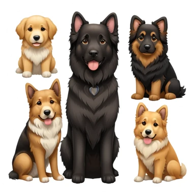 Landseer Newfoundland, golden retriever and German shepherd  sticker