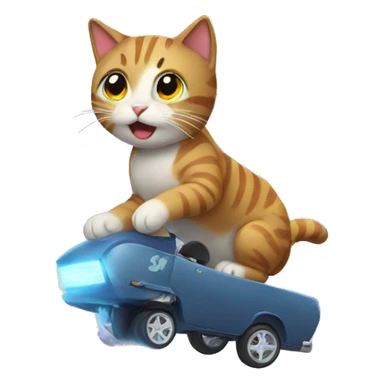 Rainbow cat riding lightning  sticker