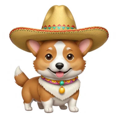 Corgi wearing a sombrero  sticker