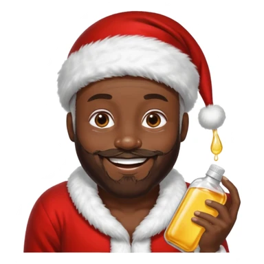 black Santa with baby oil sticker