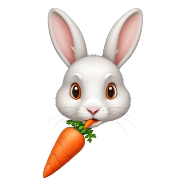 A rabbit nibbling on a carrot, surprised by the flavor, portrait, bust up sticker