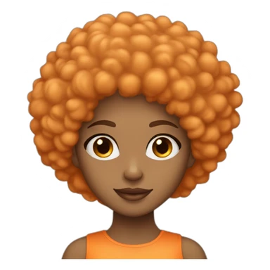 Light skin girl afro orange with heart shaped hands sticker