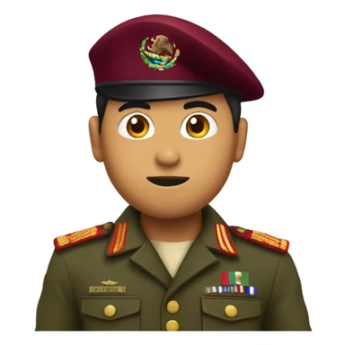 Mexican Soldier with maroon beret saluting sticker