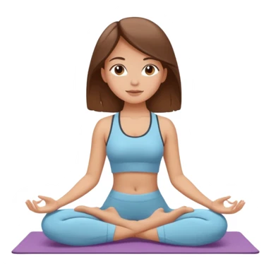 A white girl with brown hair who works remotely and enjoys yoga sticker