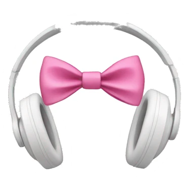 White headphones with pink bows sticker