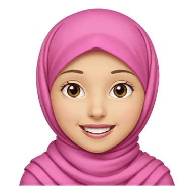A medium light skin girl with pink hijab smile JANGAN KELIHATAN GIGI sticker