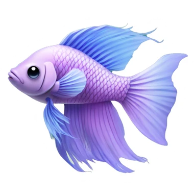 Light purple beta fish with blue ombré find in a fish tank  sticker