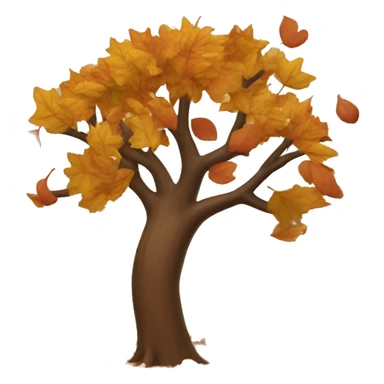 autumn tree with leaves falling  sticker