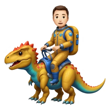 Elon musk riding a dinosaur  sticker