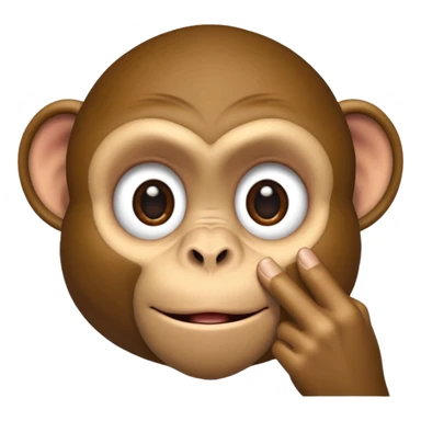 A monke.\nY , pulling the bottom of his eyelid down to make it look bigger with one finger sticker