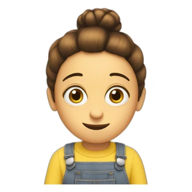 minions with a brown chignon sticker