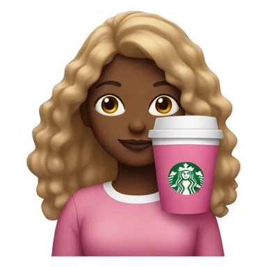 Spanish girl holding a pink Starbucks cup sticker