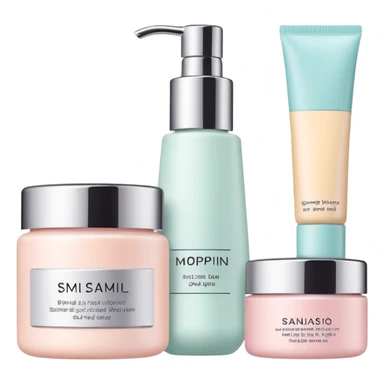 Productos de skincare aesthetic y maquillaje sticker