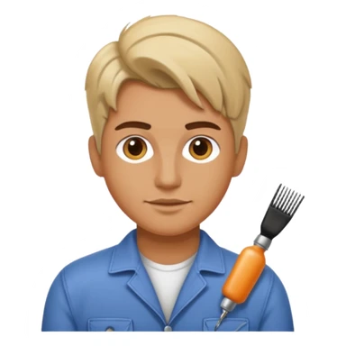 hairstylist with casual clothes sticker