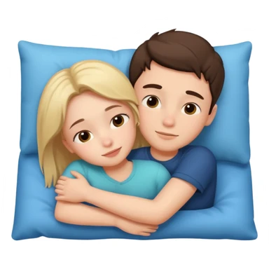 Boy and girl together close relationship cute Laying down hugging sticker