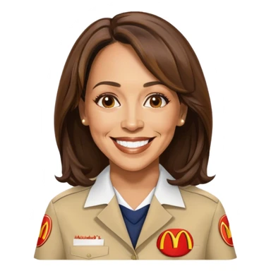 Kamala Harris working at Mcdonalds sticker