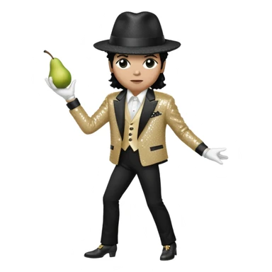 eine birne als micheal jackson verkleidet sticker