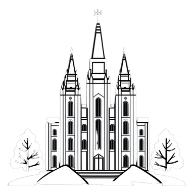 Salt Lake City Utah Temple in snow  sticker
