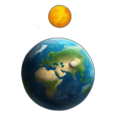 earth and moon orbit sticker