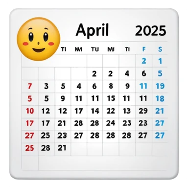 April 2025 calendar sticker