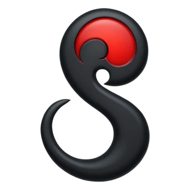 iOS sticker, dark mark, black shape, red dot, minimal sticker