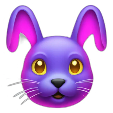 neon rabbit precaution sticker