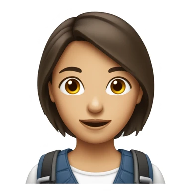 Fille brune avec appareil photo sticker