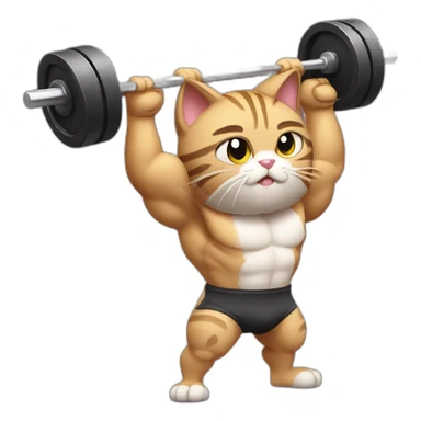 Bodybuilder cat pumping iron  sticker