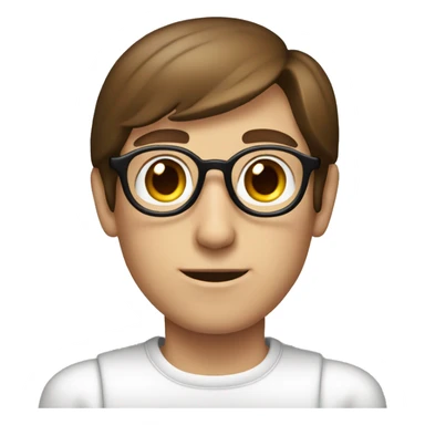 young Steve jobs with brown hair and small wrinkles sticker