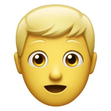 A regular yellow emoji but he have one eyebrow raised with one eye bigger than the other like a confused face sticker