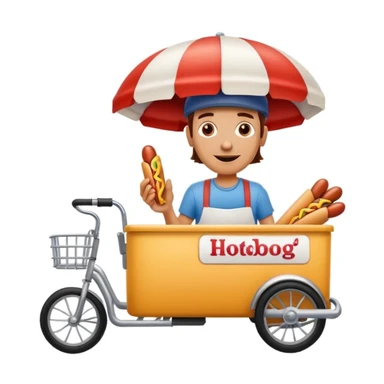 hotdog seller in New York with cart sticker