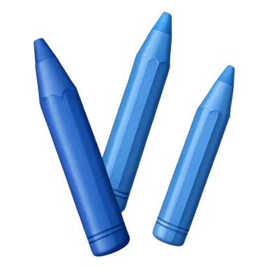 Eleven blue crayons arranged in a neat row sticker