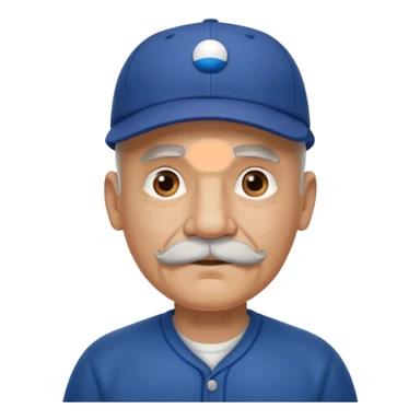 viejo pelon bigote gorra beisbol sticker