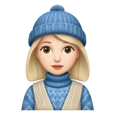 woman winter dress and hat sticker
