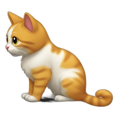 cat coding in laptop side view sticker