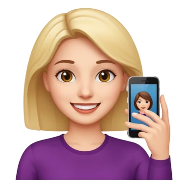 female taking selfie sticker