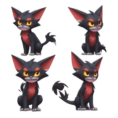 Edgy Cute Cool Kawaii Litten-Noivern-Zoroark-Torracat-Noibat-Pokémon Full Body sticker