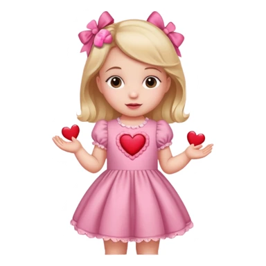 baby girl with valentines day decor sticker