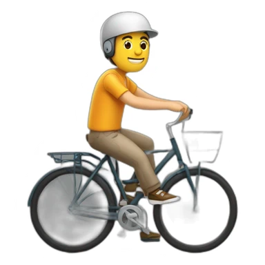 hombre gordo con gorra con bicicleta y castillo sticker