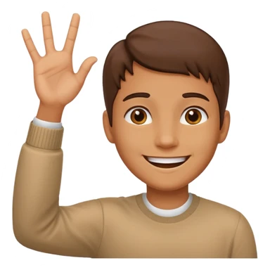 saying hello avatar up hand sticker