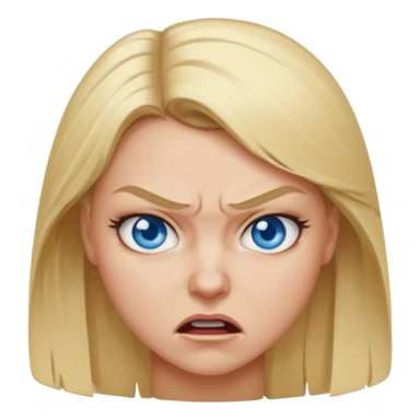 Angry woman blonde hair blue eyes sticker